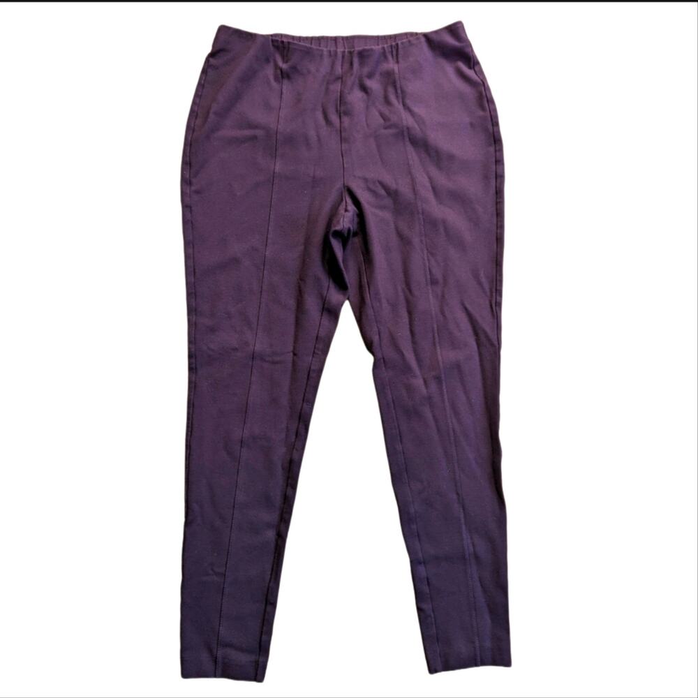 J Jill High Rise Ponte Knit Purple Ankle Comfort Spring Lounge Leggings